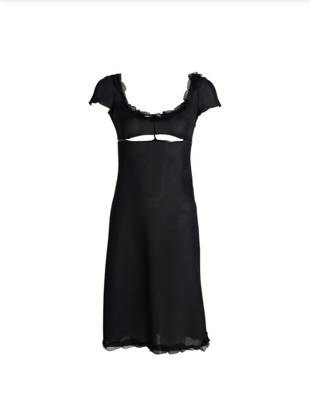 Prada Black Cutout Patent Trim Dress,1990’s NWOT MIUCCIA High Quality VINTAGE